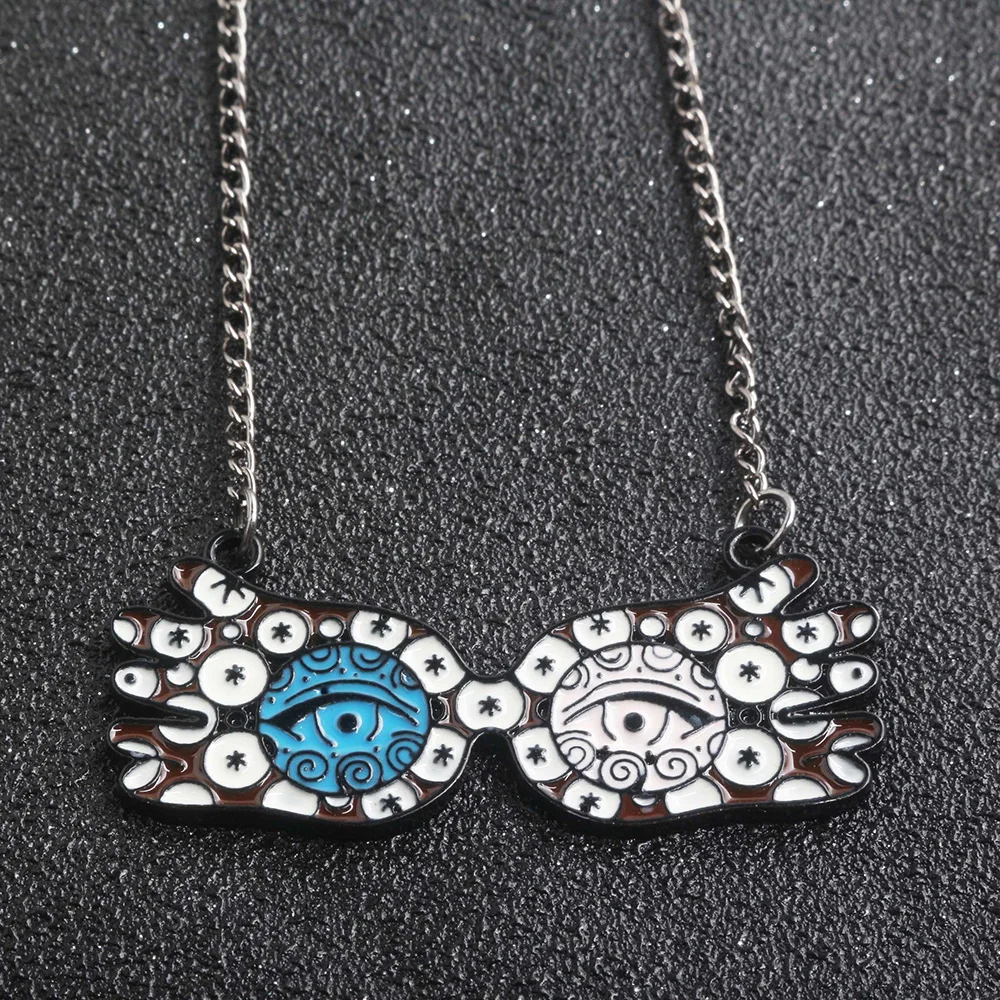 

SG New HP Luna Lovegood Glasses Pendants Necklaces Magic School Witch Wizard Double Hands Men Women Love Gifts Movie Jewelry