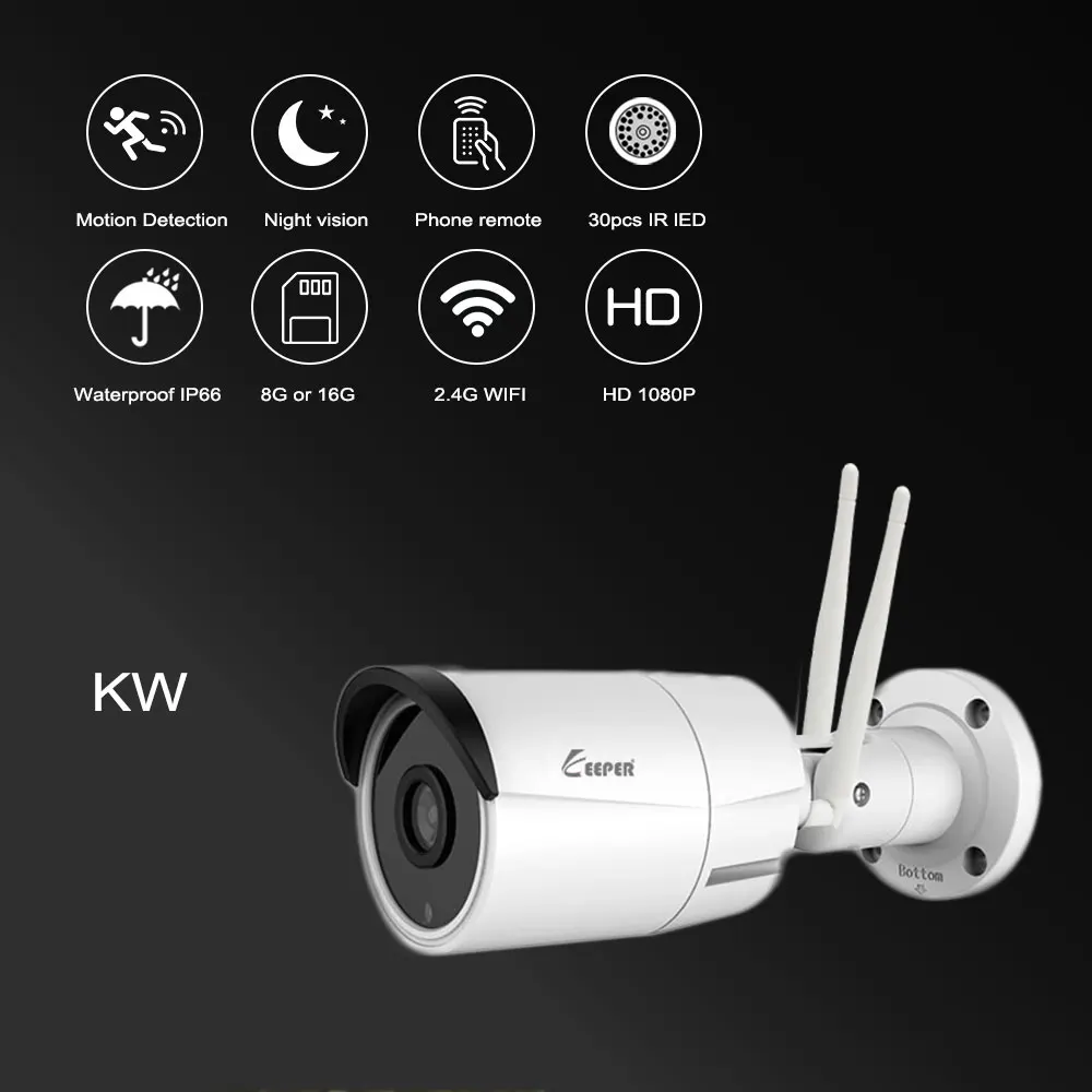 Keeper 1080P мини IP Wifi камера Водонепроницаемая P2P Беспроводная CCTV пуля наружная камера безопасности suverillance с 8G 16G TFCard