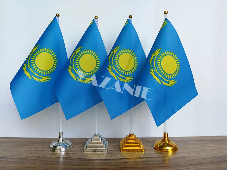 TISCHFLAGGE KASACHSTAN 21x14cm REPUBLIK KASACHSTAN TISCHFAHNE 14 x 21 cm fla TISCHFLAGGE KASACHSTAN 21x14cm REPUBLIK KASACHSTAN TISCHFAHNE 14 x 21 cm fla
