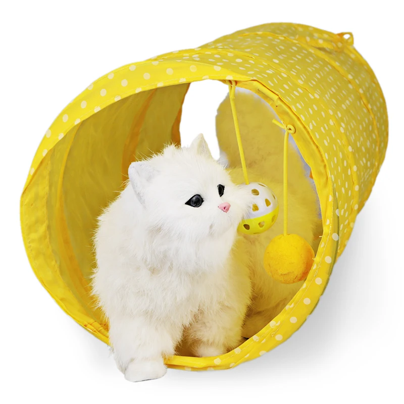 

Pet Cat dog Tunnel Toy Tubes Collapsible Crinkle Kitten Rabbit Play Funny Outdoor Game Play Foldable Toys With Bell Ball