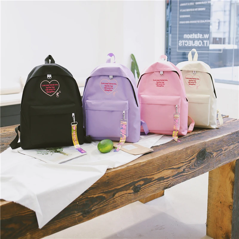 Menghuo Fashion Ribbon Backpack Women Nylon School Bags for Teenage Girls Embroidery Practical Functional Travel Female Backpack (5)