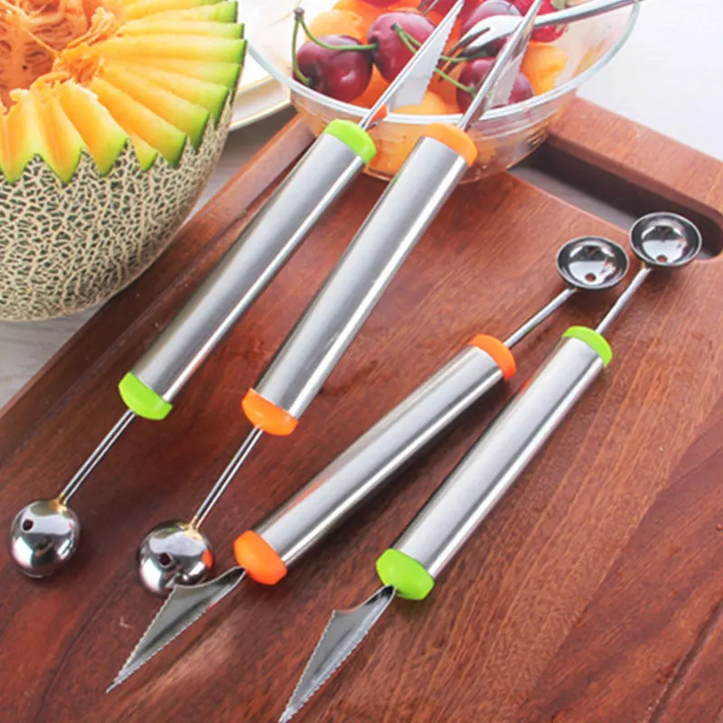 

Multi Function Double-EndStainless Steel Fruit Melon Baller Carving Knife Ice Cream Scoop Spoon Kitchen Tools