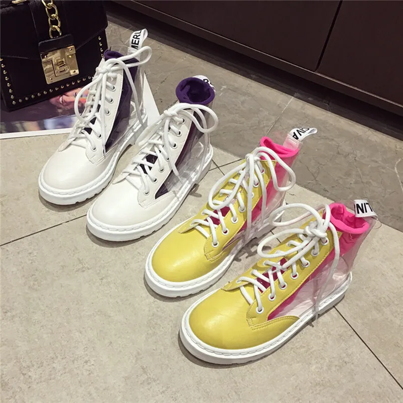 

MYCORON Women Boots Top Brand Ankle Winter Shoes Lace-Up Cozy Boots Woman Round Toe Casual Shoes Female White New Buty Damskie