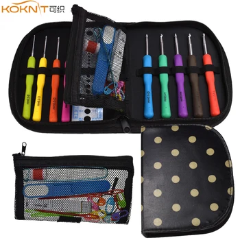 

2018 Crochet Hook Set With Ergonomic Handles Smooth Knitting Needles With 2 Color Case Perfect Crochet Hooks Knitting Accessorie