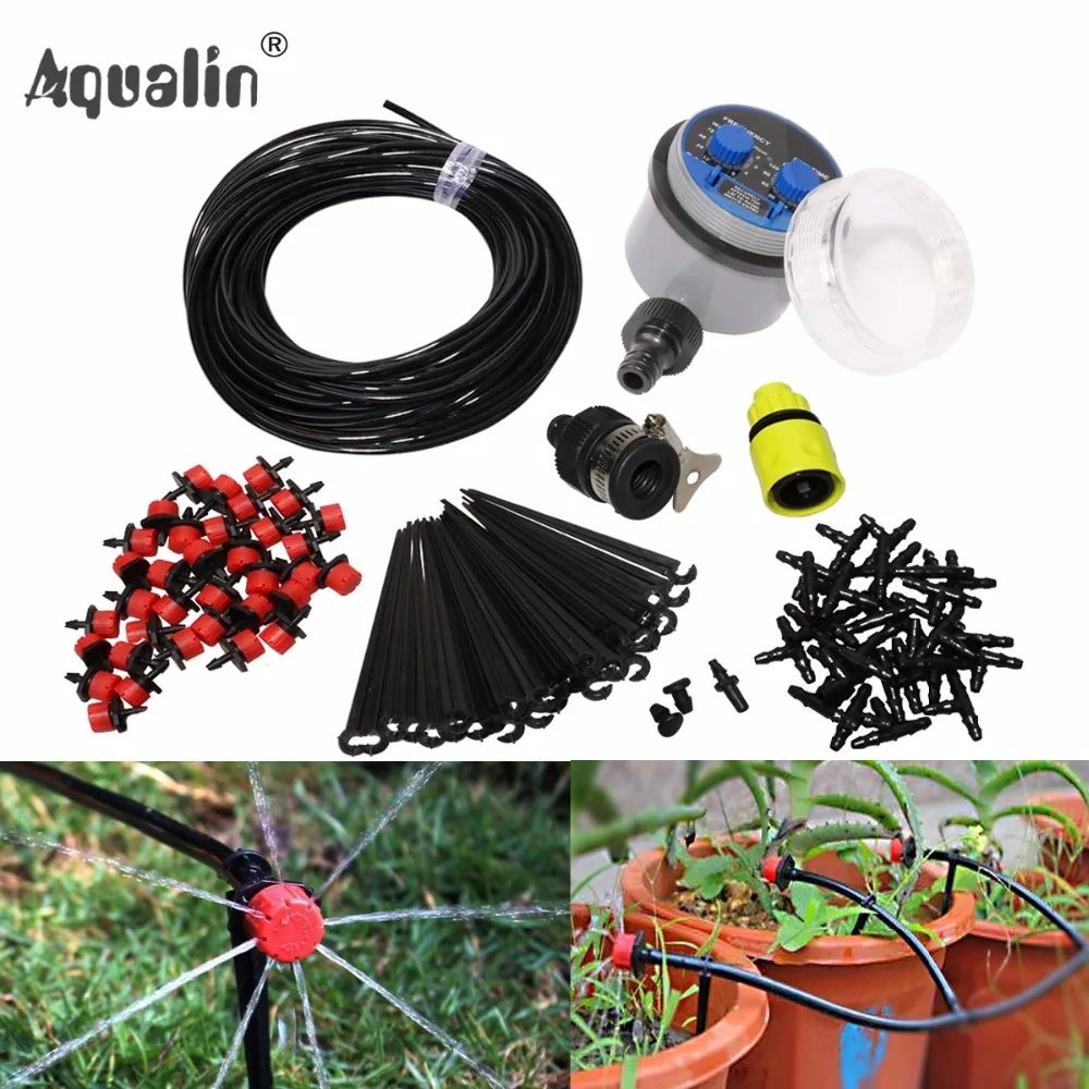 25m Garden DIY Automatic Watering Micro Drip Irrigation System Garden