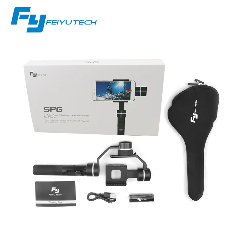 FeiyuTech SPG Gimbal 3-Axis Splash Proof Handheld Gimbal Stabilizer for iPhone X 8 7 6 Plus Smartphone Gopro Action Camera