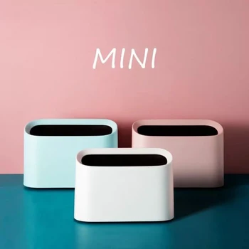 

Mini Waste Bin Garbage Basket Desktop Waste Bins Trumpet Desktops Mini Creative Covered Kitchen Living Room Trash