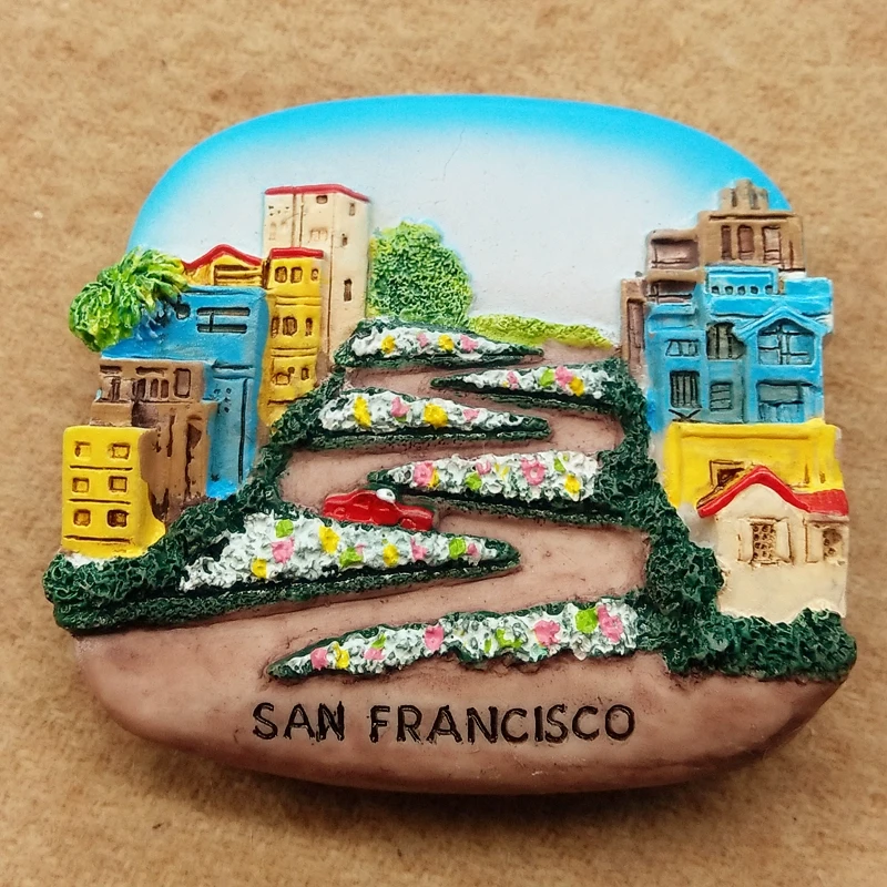 

San Francisco Jiuhua Flower Street 3d solid hand resin refrigerator
