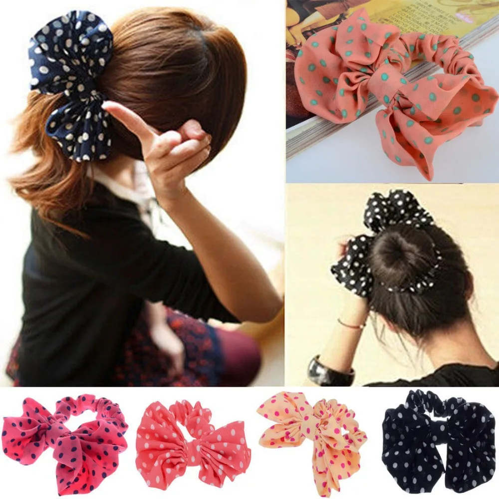New Beautiful Lovely Big Rabbit Ear Bow Headband Ponytail Holder Hair