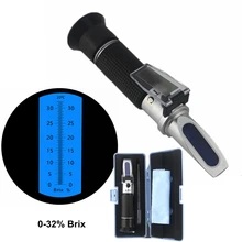Портативный сахар, пиво Brix рефрактометр оптический рефрактометр 0-32% Brix тестер Встроенный ATC