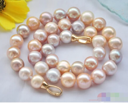 

Free shipping@@@@@ P4948 AA++ Rare 17" 12mm round pink lavender freshwater pearl necklace