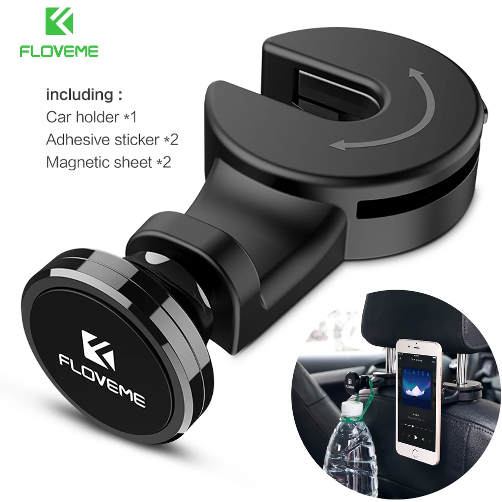 

FLOVEME Magnetic Tablet Car Phone Holder Back Seat Headrest Holder For iPad Universal Magnet Car Holder Stand For iPhone Samsung