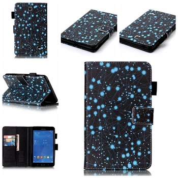 

Tab A T580 T585 Case Star Painted PU Leather Stand Cover Case For Samsung Galaxy Tab T230 T377 T555 T550 T560 T715 T810 T815 #R