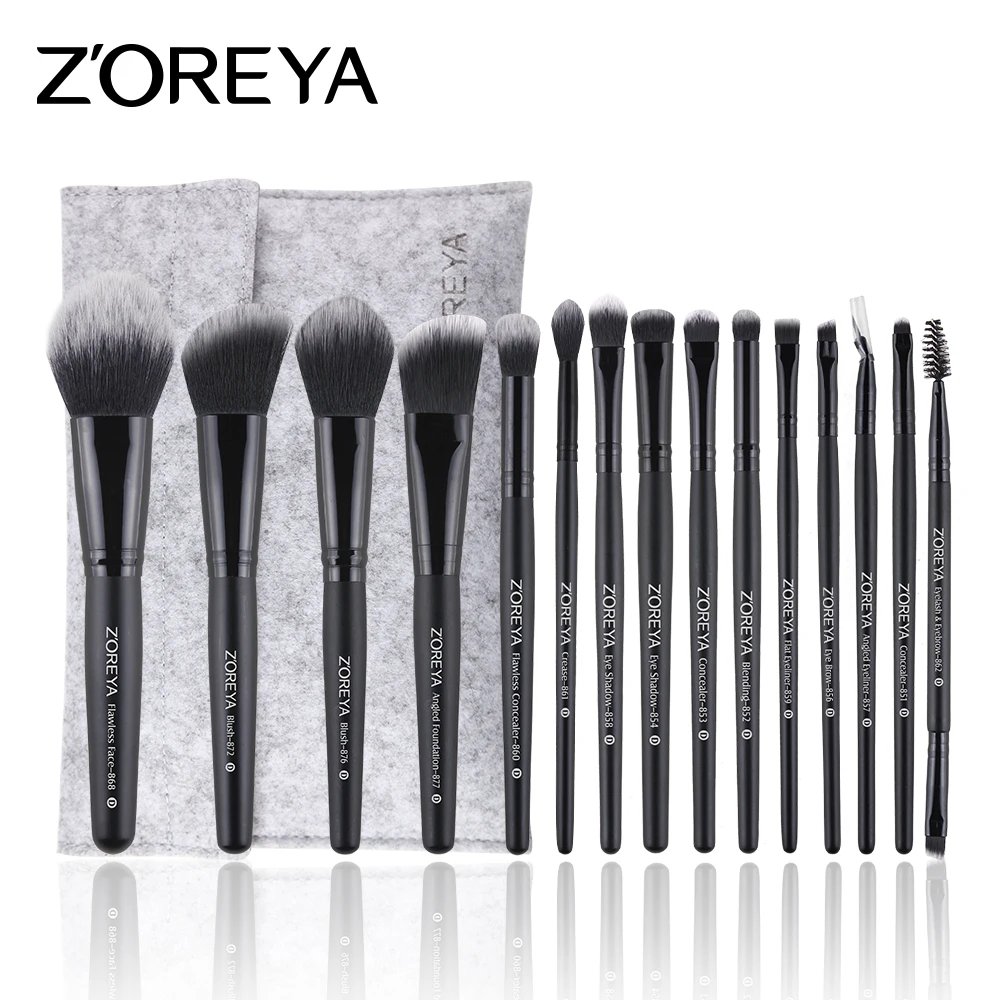 ZOREYA Makeup Brushes 15pcs Professional Makeup Brush Set With Bag As Essential Cosmetics Tool ZOREYA Makeup Brushes 15pcs Professional Makeup Brush Set With Bag As Essential Cosmetics Tool