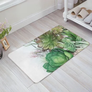 

Colorful Succulent Plant pattern Door Mat Indoor Outdoor Entry Way Doormats with Non Slip Backing, Bathroom Kitchen Decor Rug M