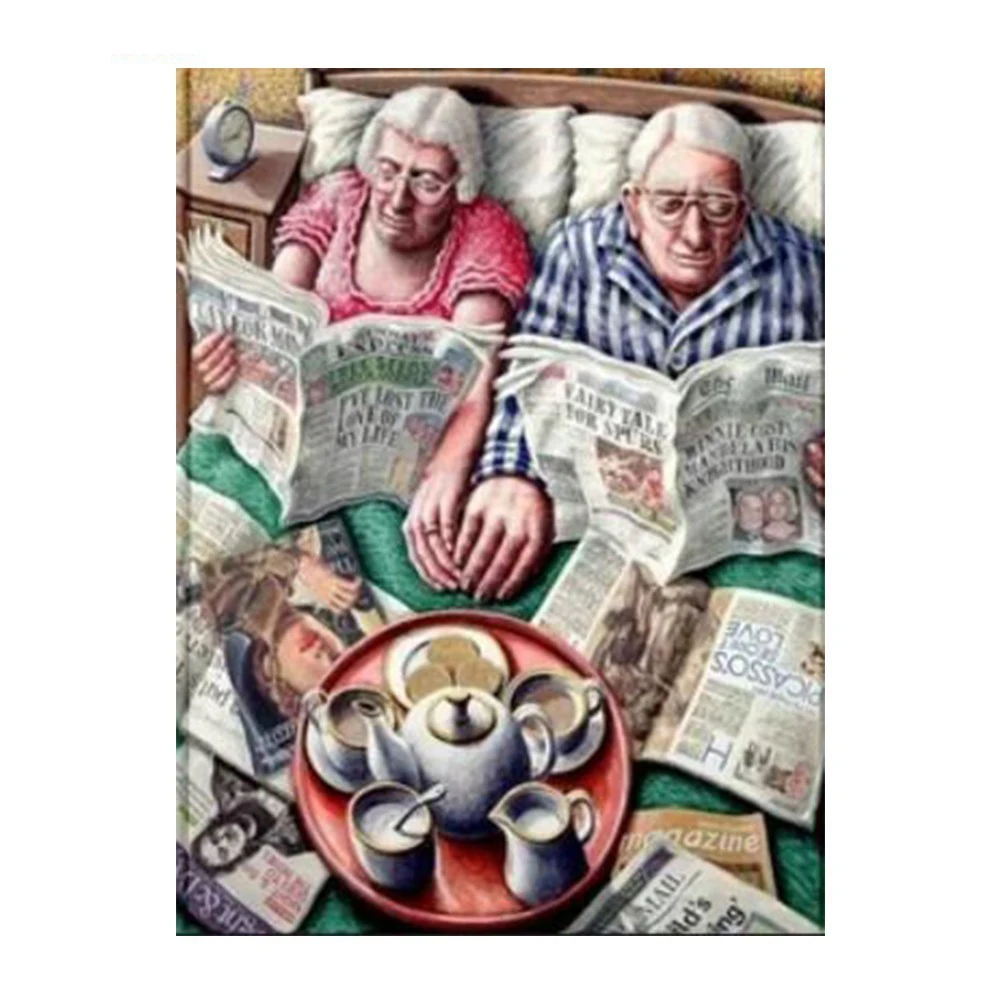 

HOMHOL Full Square 5D DIY Diamond Painting Old Couple Diamond Embroidery Cross Stitch Rhinestone Handwork Decorative Kit Gift
