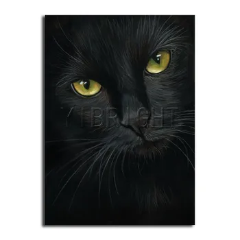 

5D Diamond Painting Black Cat Cross Stitch Resin Painting Square Drill Needlework Diamond Embroidery Animals Eyes YDD
