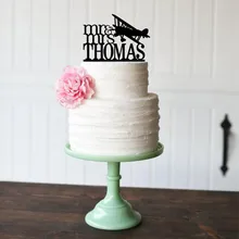 Путешествия самолет свадебный торт Топпер персонализированные Свадебный Торт Топперы на заказ обручальные подарки украшения торта