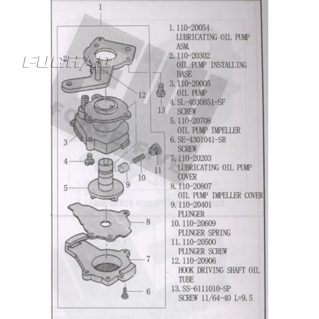 

110-20054 LUBRICATIONG OIL PUMP ASM.8500/5550 Oil pump sewing machine parts