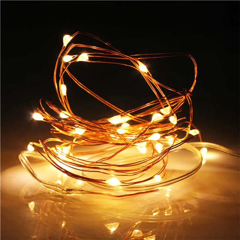 1m 2m 3m 5m 10m Copper Wire Led String Lights Holiday Lighting Fairy  Garland Light For Christmas Tree Wedding Party Decoration - Lighting Strings  - AliExpress