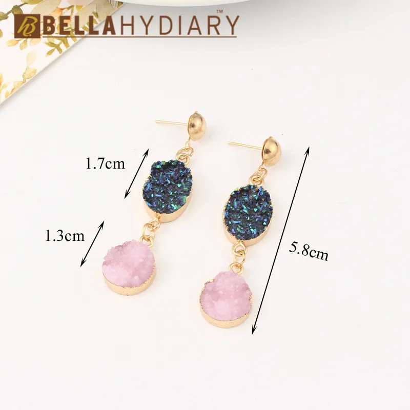 Druzy earrings resin earrings jewelry Ohrringe bijoux earings earring earing pendientes brinco big earrings vintage jewelry wedding earrings geometric earrings long earrings gifts for women korean earrings