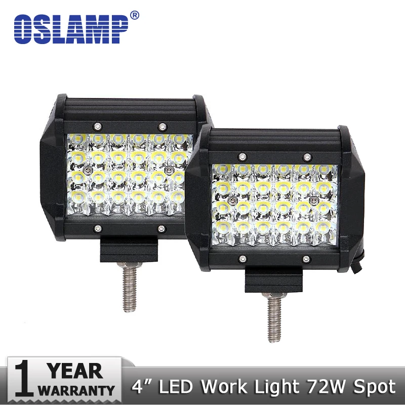 

Oslamp 2x 4" 72W 4-Row LED Work Lights 12v 24v Spot Beam Offroad Quad Row Led Driving Light 4x4 Truck 4WD ATV SUV Boat PickUp