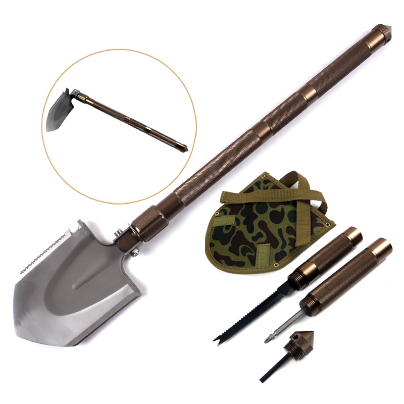 camping magic shape steel shovel multi function folding car portable shovel survival folding