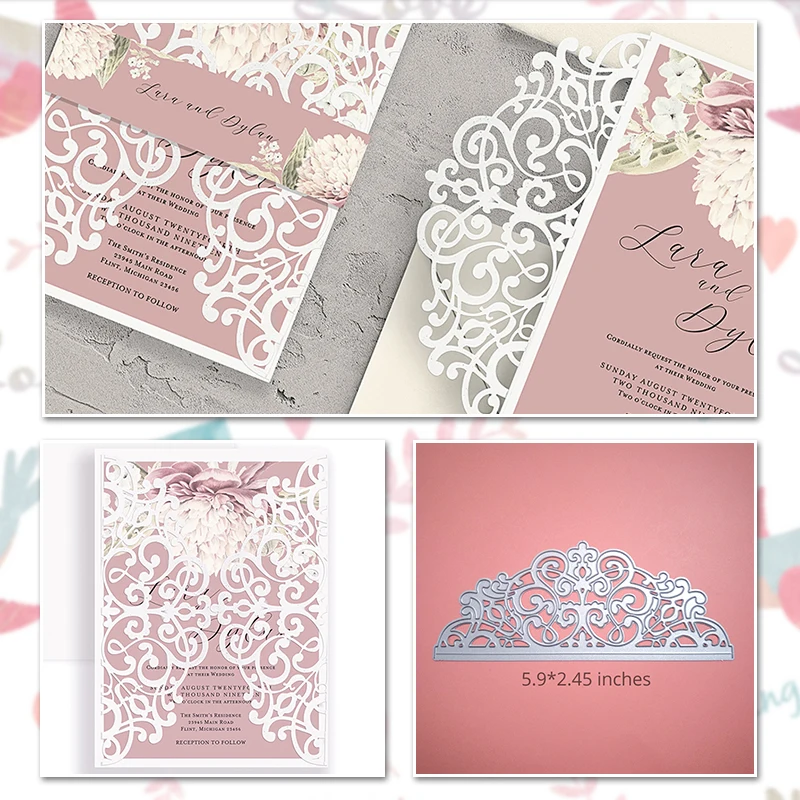  Lace Border Dies Metal Cutting Dies New 2019 for Wedding Invitation Scrapbooking Craft Die Cut Wedd - 33030751091