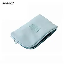 SEREQI Travel Storage Bag Mesh Cloth For Digital Gadget Cable USB Cable Earphone Pen Cosmetic Bags Makeup Organizer Shockproof