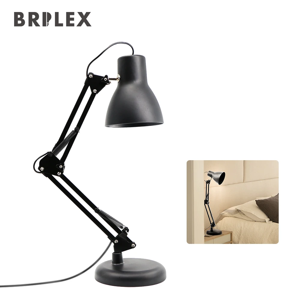 

BRILEX Desk Lamp Adjustable Arm Table Lamps ABS Material Architect Spring Balanced Swing Arm USB Charging Light