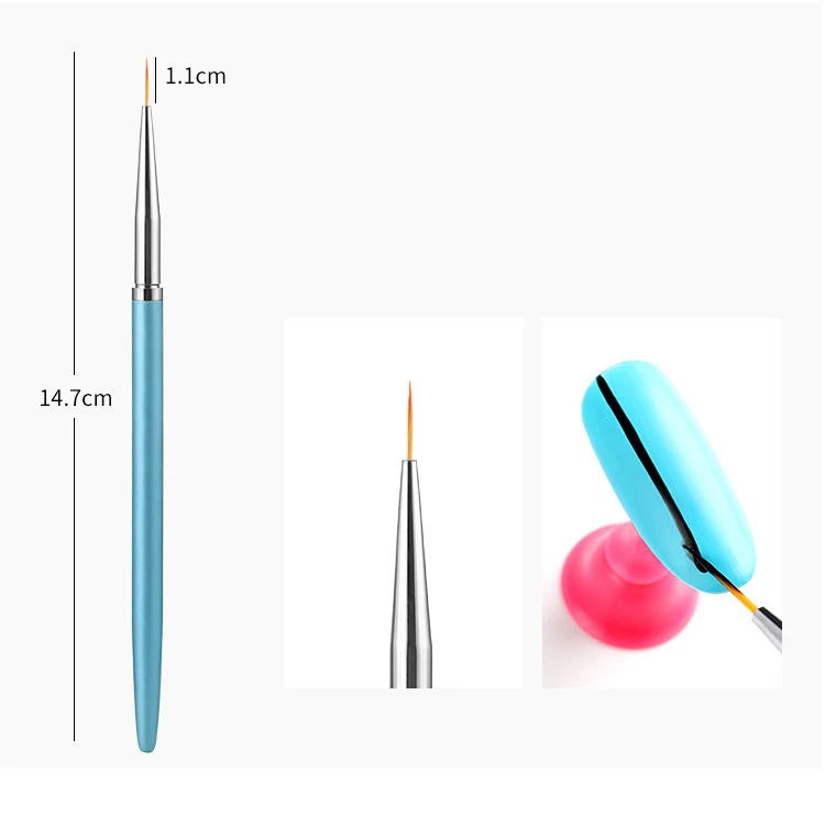 3 шт. 3 шт. кисть для дизайна ногтей металлическая ручка французские линии полоса Цветочная живопись ручка для рисования инструмент для маникюра