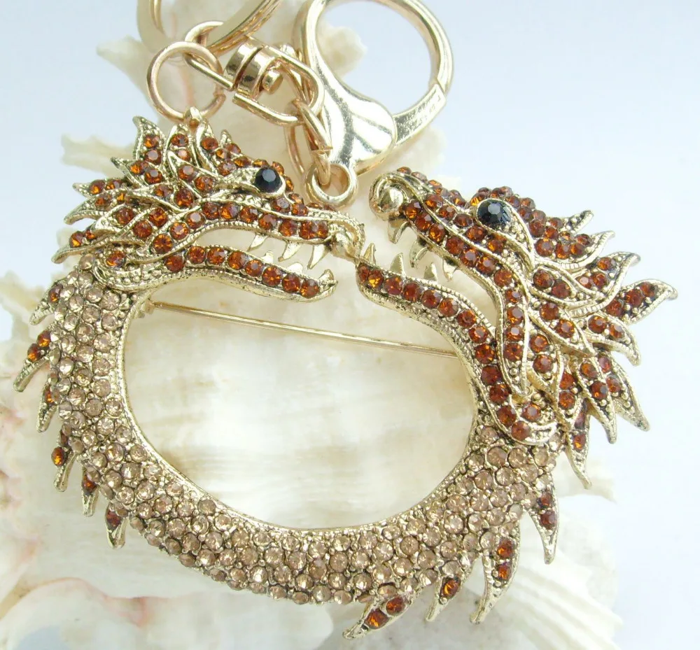 

Unique Chinese Dragon Keychain Pendant Rhinestone Crystal K05007