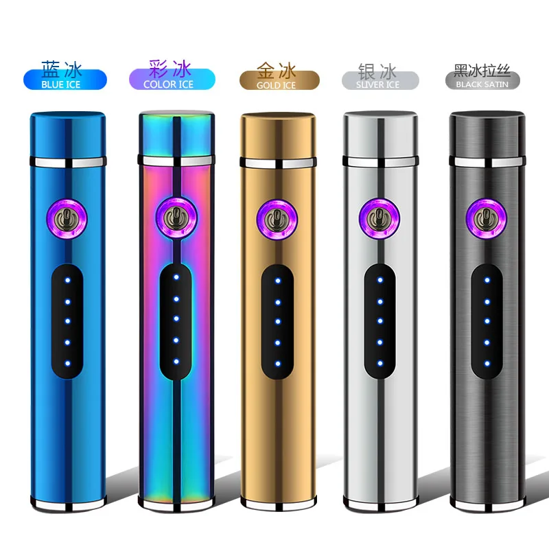 Плазменная ветрозащитная Зажигалка для сигарет мини цилиндрическая USB зарядка