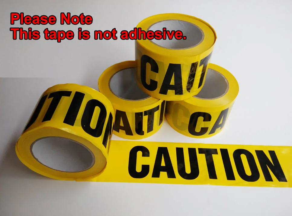7.5cm x 100M roll Yellow Caution Tape No Adhesive Warning Tape Safety Barrier Barricade Photo photography Props Tapes (7)