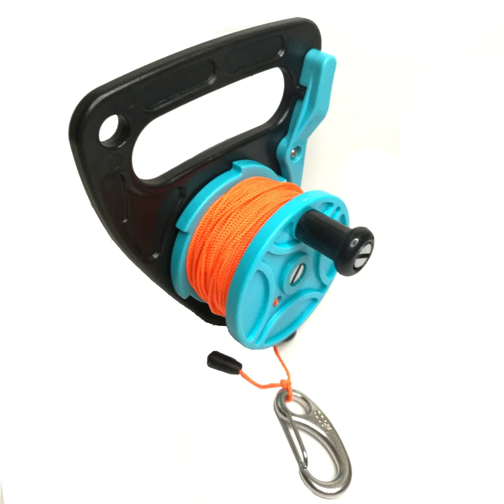 150ft خط SMB الغوص حطام كهف الغوص بكرة مع مقبض الإبهام سدادة خطاف مشبك ل تحت الماء الغوص غواص الغوص