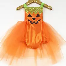 Одежда для маленьких девочек на Хэллоуин, вечерние костюм-комбинезон, милая вычурная юбка с оборками, наряд без рукавов для маленьких девочек