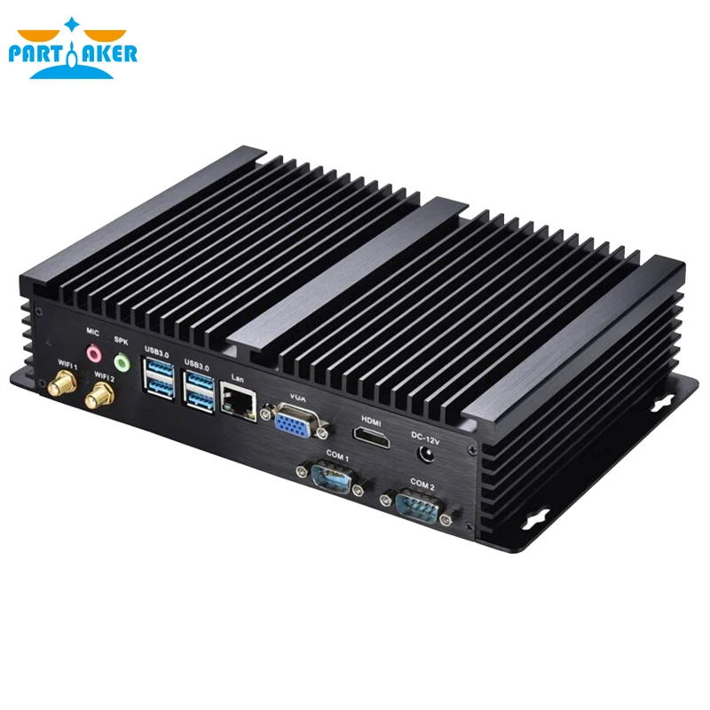  Partaker I3 Mini Computer Fanless Mini PC Windows 10 Core C1037U or C1007U 2*COM industrial PC Rugg