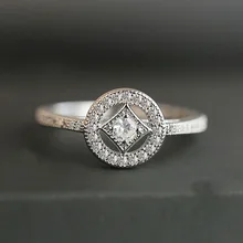 Классическое 925 пробы Серебряное винтажное очаровательное, прозрачное квадратное CZ Кольцо на палец для женщин роскошное модное ювелирное изделие S925 Anel