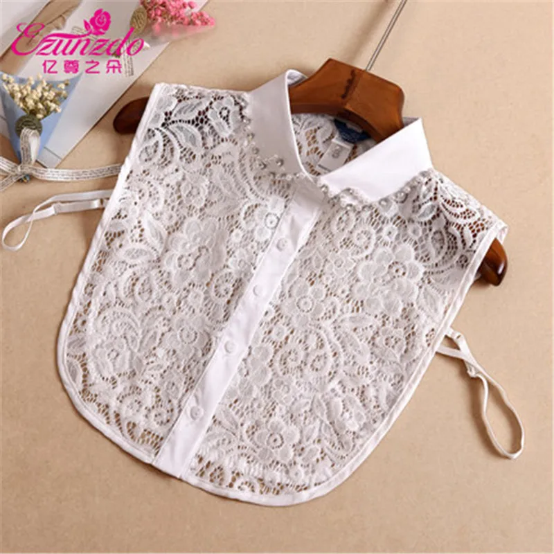 Black Dickies Lace Fake Collar – Detachable Chic Accessory For