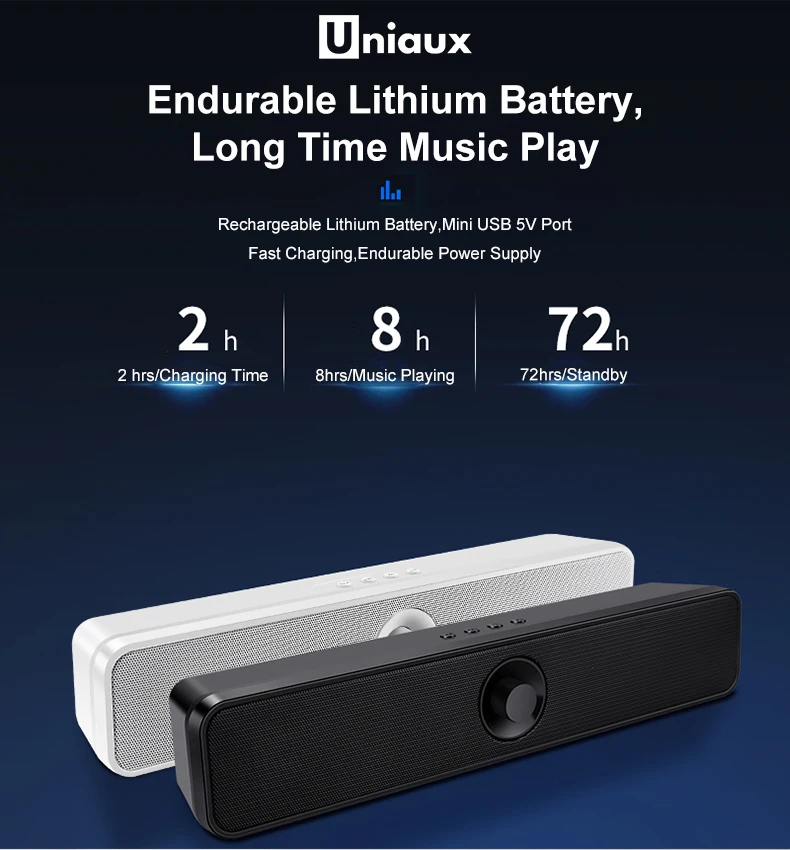 TV Soundbar Blueto oth Subwoofer Bass Speaker Built in Battery Aux Audio Line TF USB Television Speaker Home Theater