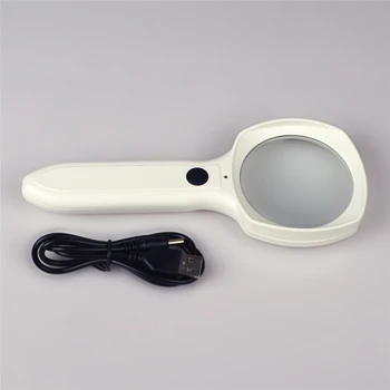

3X Handheld LED Lighted Magnifier USB Rechargeable Magnifying Glass with LED Lights