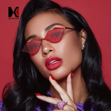 SHAUNA, уникальные очки для губ, острые солнцезащитные очки для женщин, прозрачные красные оттенки, UV400