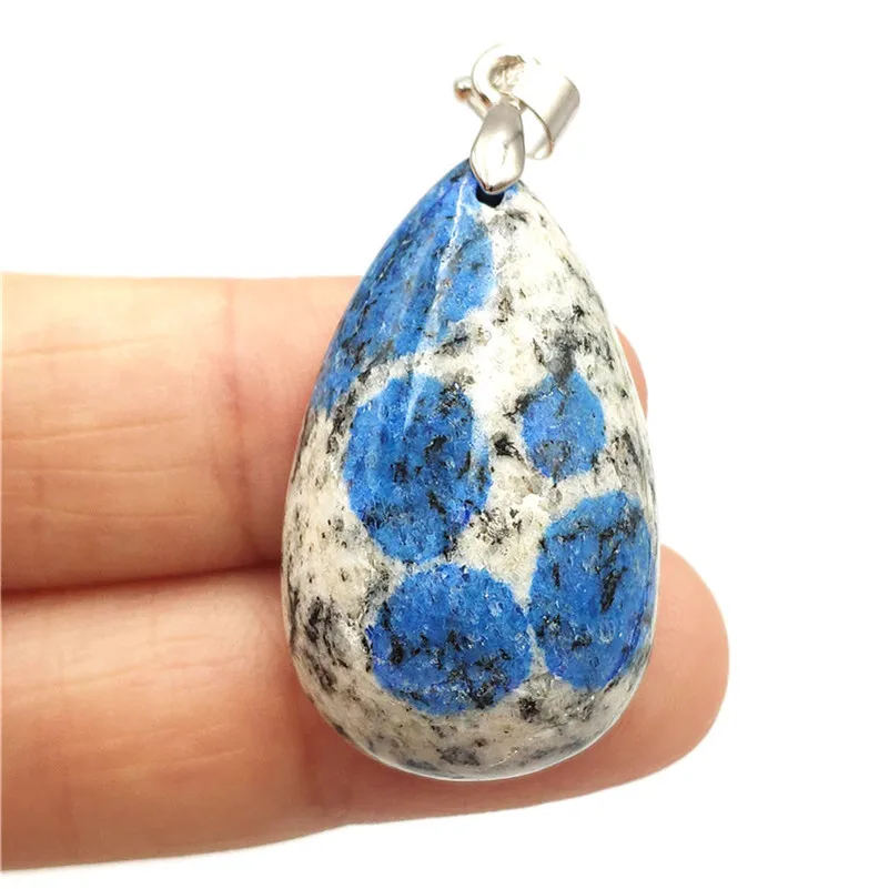 

Natural K2 Blue Pendant Stone Women Party Anniversary 31x19x10mm Crystal Healing AAAAA Fashion Necklace Pendant Jewelry