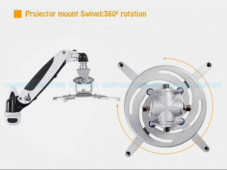 PR03B алюминиевый сплав 360 градусов проектор настенное крепление полный движения выдвижной универсальный проектор вешалка кронштейн