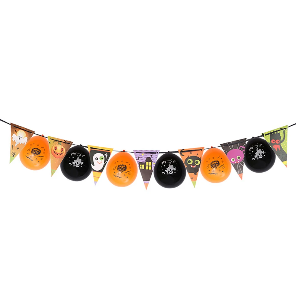 1Set Creative Halloween Party Banner Funny Hallow Bunting Multi Usage Saint Hanging Prop (Triangle Style Triangle | Дом и сад