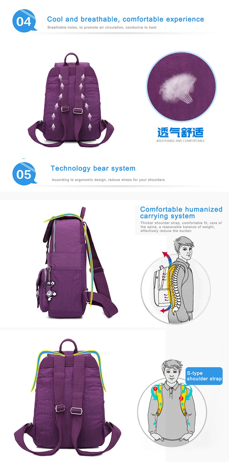 TEGAOTE, школьный рюкзак для девочек-подростков, Mochila, женские рюкзаки, Женский Одноцветный известный нейлоновый повседневный рюкзак для ноутбука, женский рюкзак