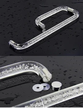 

ABS Clear Bubble Round Shower Box Glass Door Pull Handle Commercial Entry
