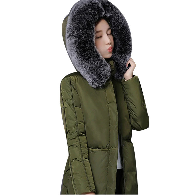 Parkas Avec red Mince Capuchon À Chaud De Lz419 Femmes Apoeng Black green Vestes Zipper Fourrure coffee Femelle Manteaux Camperas Long Col Doudoune 2019 D'hiver 31uKJcTlF