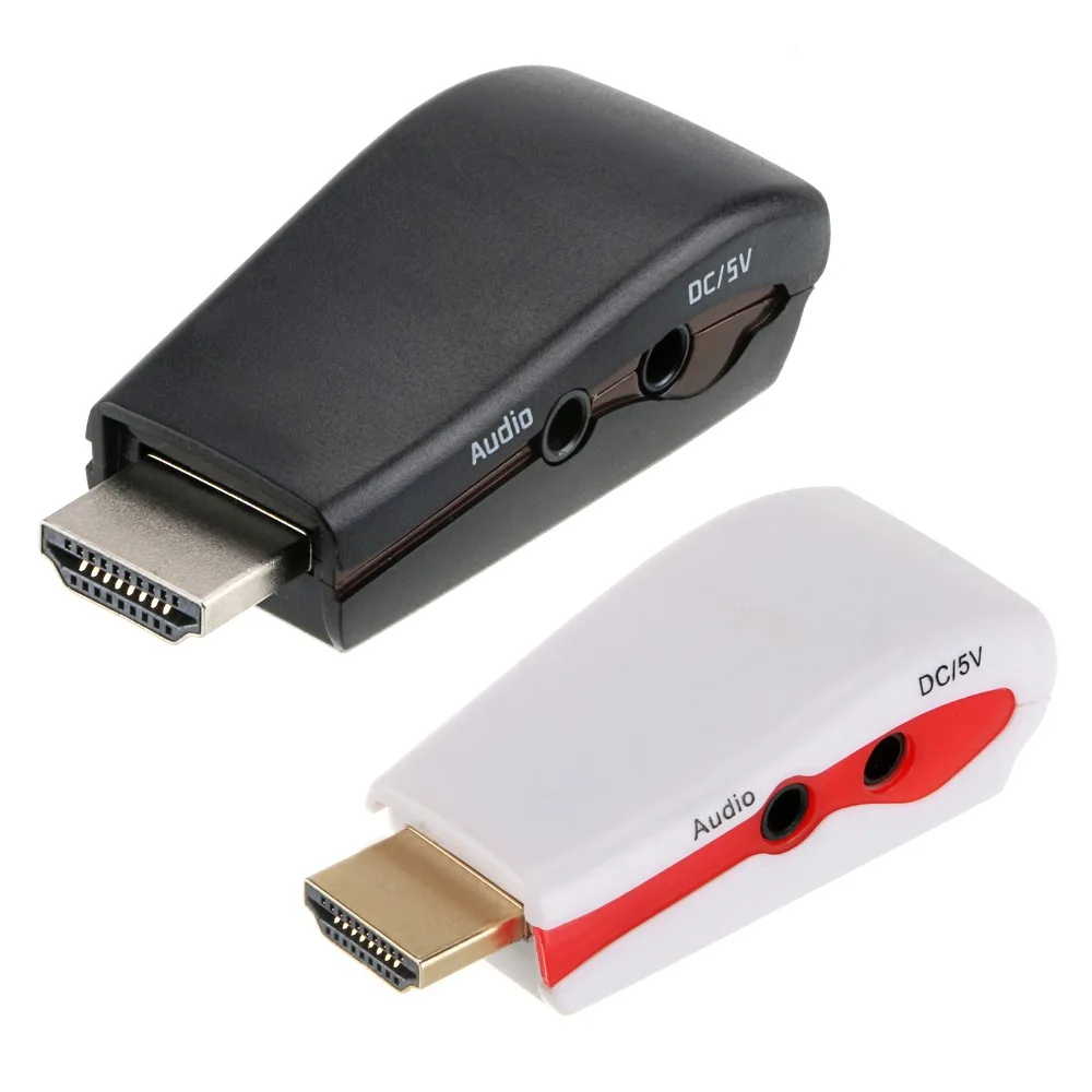 1080P HDMI Male to VGA Female Video Converter Adapter +USB Power Audio Cable PC | Компьютеры и офис
