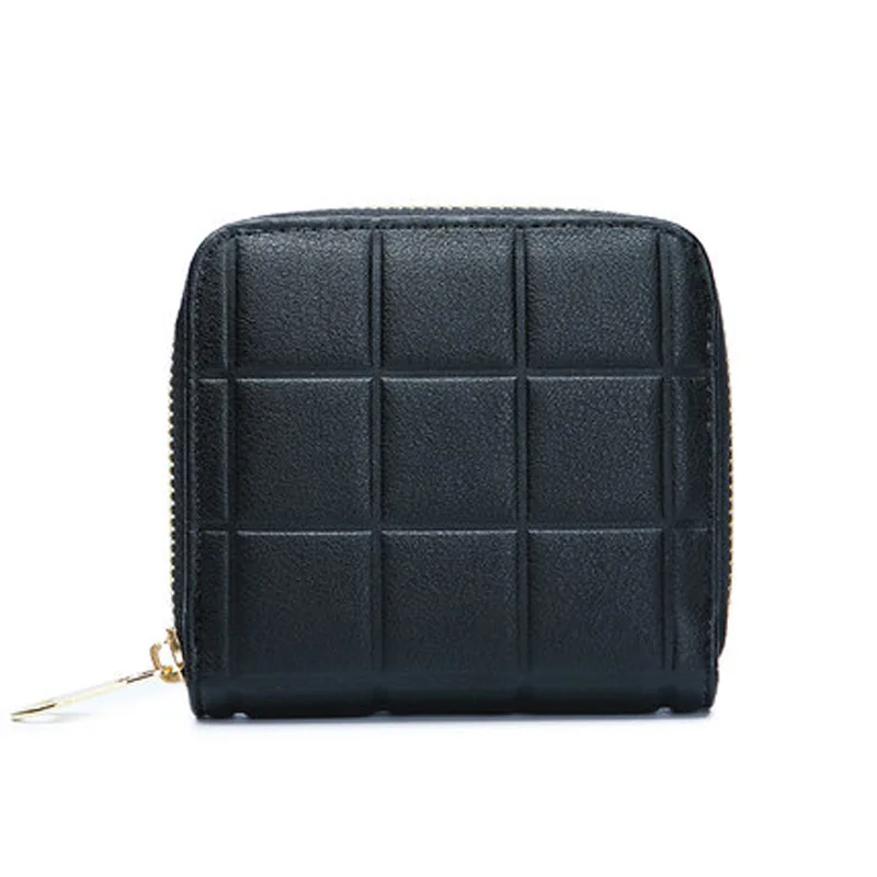  Short Stereoscopic Square Women Wallets Embossed Wallet  Clutch Zipper Purses Carteira Feminina 